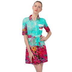 Flowers Belted Shirt Dress by LW323