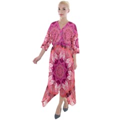 Love Quarter Sleeve Wrap Front Maxi Dress by LW323