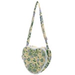 Folk floral pattern. Abstract flowers surface design. Seamless pattern Heart Shoulder Bag