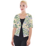 Folk floral pattern. Abstract flowers surface design. Seamless pattern Cropped Button Cardigan