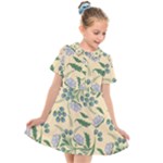 Folk floral pattern. Abstract flowers surface design. Seamless pattern Kids  Short Sleeve Shirt Dress