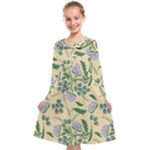Folk floral pattern. Abstract flowers surface design. Seamless pattern Kids  Midi Sailor Dress