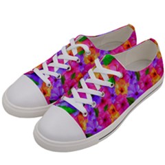 Watercolor Flowers  Multi-colored Bright Flowers Women s Low Top Canvas Sneakers by SychEva