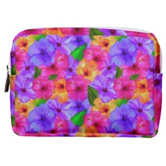 Watercolor Flowers  Multi-colored Bright Flowers Make Up Pouch (medium) by SychEva