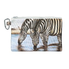 Zebras  Canvas Cosmetic Bag (large) by ArtByThree