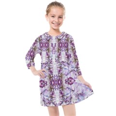 Intricate Lilac Kids  Quarter Sleeve Shirt Dress by kaleidomarblingart