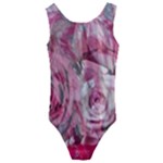 Roses Marbling  Kids  Cut-Out Back One Piece Swimsuit
