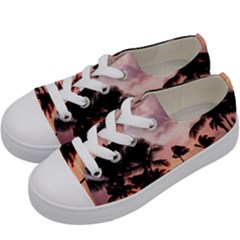 Palm Trees Kids  Low Top Canvas Sneakers by LW323