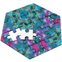 Peacock2 Wooden Puzzle Hexagon View3