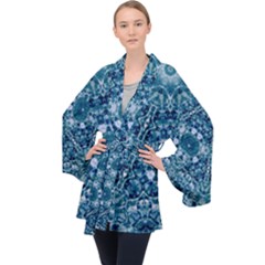 Blue Heavens Long Sleeve Velvet Kimono 