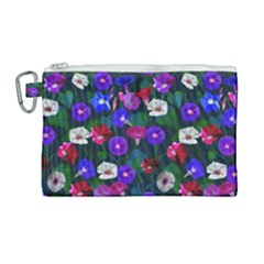 Watercolor Flowers  Bindweed  Liana Canvas Cosmetic Bag (large) by SychEva