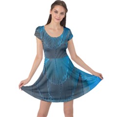 Feathery Blue Cap Sleeve Dress by LW323