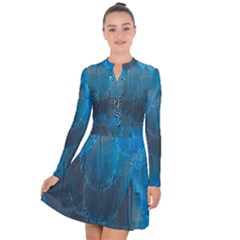 Feathery Blue Long Sleeve Panel Dress by LW323