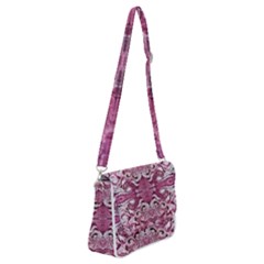 Pink Marbling Symmetry Shoulder Bag With Back Zipper by kaleidomarblingart