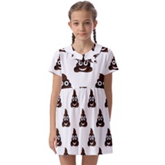 Happy Poo Pattern, Funny Emoji, Emoticon Theme, Vector Kids  Asymmetric Collar Dress by Casemiro