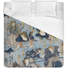 Famous Heroes Of The Kabuki Stage Played By Frogs  Duvet Cover (king Size) by Sobalvarro