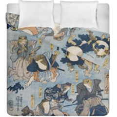 Famous Heroes Of The Kabuki Stage Played By Frogs  Duvet Cover Double Side (king Size) by Sobalvarro