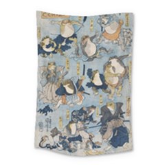 Famous Heroes Of The Kabuki Stage Played By Frogs  Small Tapestry by Sobalvarro