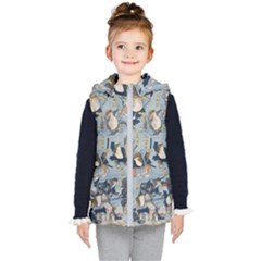 Famous Heroes Of The Kabuki Stage Played By Frogs  Kids  Hooded Puffer Vest by Sobalvarro