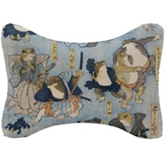 Famous Heroes Of The Kabuki Stage Played By Frogs  Seat Head Rest Cushion by Sobalvarro
