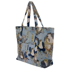 Famous Heroes Of The Kabuki Stage Played By Frogs  Zip Up Canvas Bag by Sobalvarro