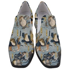 Famous Heroes Of The Kabuki Stage Played By Frogs  Women Slip On Heel Loafers by Sobalvarro