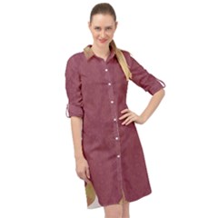 Misty Rose Long Sleeve Mini Shirt Dress by LW323