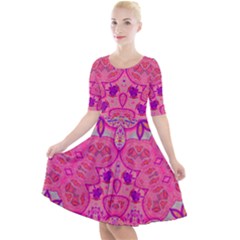 Pinkstar Quarter Sleeve A-line Dress by LW323