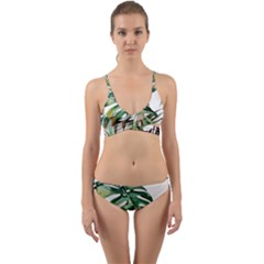 Tropical Leaves Wrap Around Bikini Set by goljakoff