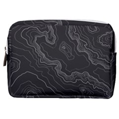 Black Topography Make Up Pouch (medium) by goljakoff