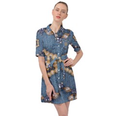 Denimpearls Belted Shirt Dress by LW323