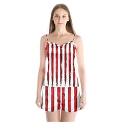 Red Stripes Satin Pajamas Set by goljakoff