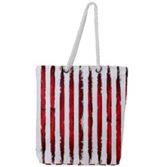 Red Stripes Full Print Rope Handle Tote (large) by goljakoff