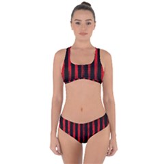 Red Lines Criss Cross Bikini Set by goljakoff