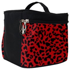 Red And Black Leopard Spots, Animal Fur Make Up Travel Bag (big) by Casemiro