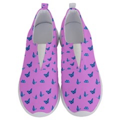 Blue Butterflies At Pastel Pink Color Background No Lace Lightweight Shoes by Casemiro
