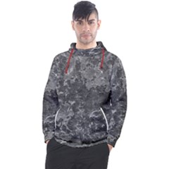 Dark Grey Abstract Grunge Texture Print Men s Pullover Hoodie by dflcprintsclothing