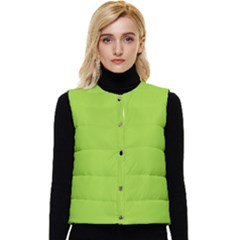 Color Yellow Green Women s Button Up Puffer Vest by Kultjers