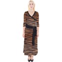 Tiger stripes, black and orange, asymmetric lines, wildlife pattern Quarter Sleeve Wrap Maxi Dress View1