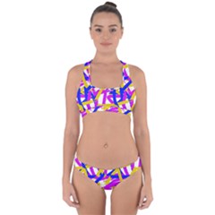 Colored Stripes Cross Back Hipster Bikini Set by UniqueThings