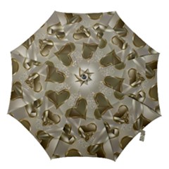   Golden Hearts Hook Handle Umbrellas (large) by Galinka