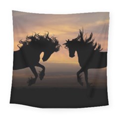Evening Horses Square Tapestry (large) by LW323