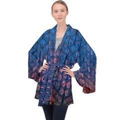 Abstract3 Long Sleeve Velvet Kimono 