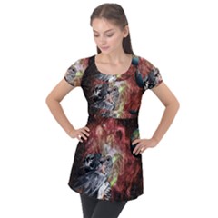 Space Puff Sleeve Tunic Top by LW323
