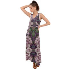 Lilac s  V-neck Chiffon Maxi Dress by LW323