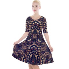 Cool Summer Quarter Sleeve A-line Dress by LW323