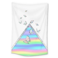 Minimal Holographic Butterflies Large Tapestry by gloriasanchez