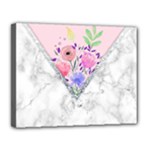 Minimal Pink Floral Marble A Canvas 14  x 11  (Stretched)
