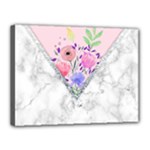 Minimal Pink Floral Marble A Canvas 16  x 12  (Stretched)