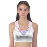 Minimal Pink Floral Marble A Sports Bra